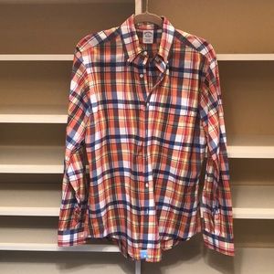 Like new Brooks Brothers multi colored plaid shirt